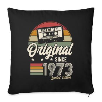 Original depuis 1973 Vintage Retro Anniversaire - Housse de coussin décorative 45 x 45 cm - noir - Devant