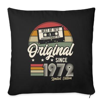 Original depuis 1972 Vintage Retro Anniversaire - Housse de coussin décorative 45 x 45 cm - noir - Devant