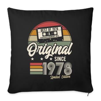 Original seit 1978 Vintage Retro Geburtstag - Sofakissenbezug 45 x 45 cm - Schwarz - Vorne
