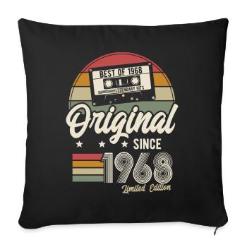 Original depuis 1968 Retro Vintage Anniversaire - Housse de coussin décorative 45 x 45 cm - noir - Devant