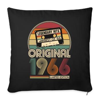 Born in 1966 Original Birthday Gift - Sofa pillowcase 17,3'' x 17,3'' (45 x 45 cm) - black - Front