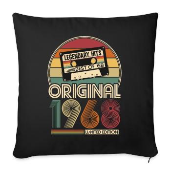 Born in 1968 Original Birthday Gift - Sofa pillowcase 17,3'' x 17,3'' (45 x 45 cm) - black - Front