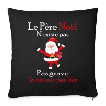 Le Père Noël N'existe Pas - Housse de coussin décorative 45 x 45 cm - noir - Devant