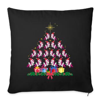 unicorn xmass. christmas gift - Sofa pillowcase 17,3'' x 17,3'' (45 x 45 cm) - black - Front