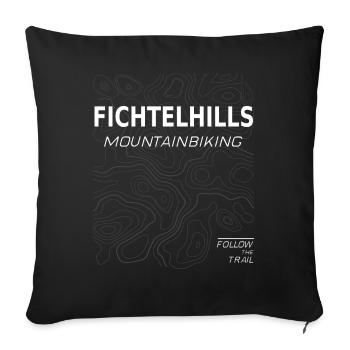 Fichtelhills Fichtelgebirge Höhenlinien - Sofakissenbezug 45 x 45 cm - Schwarz - Vorne