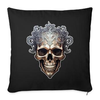 Goth Gothic Totenkopf Mystisch Horror Skull - Sofakissenbezug 45 x 45 cm - Schwarz - Vorne