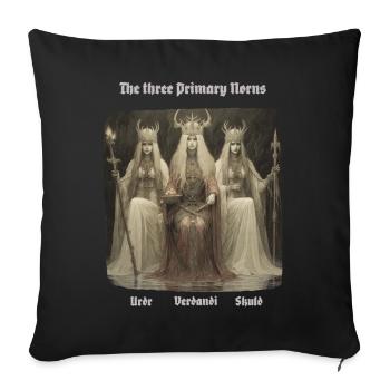 The Three Norns / Women of Fate - Sofa pillowcase 17,3'' x 17,3'' (45 x 45 cm) - black - Front