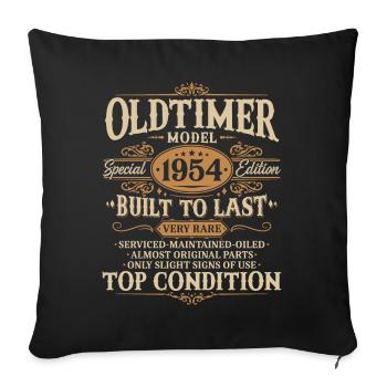 Vintage 1954 Vintage né cadeau d’anniversaire - Housse de coussin décorative 45 x 45 cm - noir - Devant