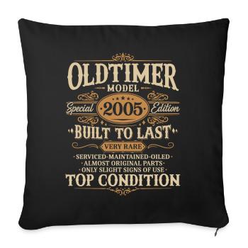 Oldtimer 2005 Jahrgang geboren Geburtstag Geschenk - Sofakissenbezug 45 x 45 cm - Schwarz - Vorne