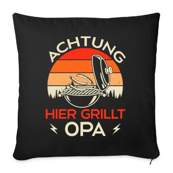 Grilling Grill Master Grandpa Grill Gift Idea - Sofa pillowcase 17,3'' x 17,3'' (45 x 45 cm) - black - Front