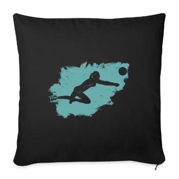 Volleyball Beach Grunge Vintage - Sofa pillowcase 17,3'' x 17,3'' (45 x 45 cm) - black - Front