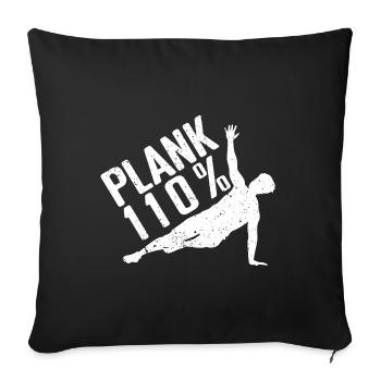 Gym Junkies Plank 110% Calisthenics Fitness - Sofakissenbezug 45 x 45 cm - Schwarz - Vorne