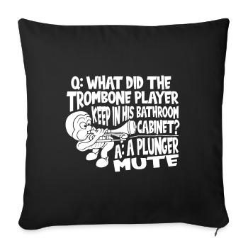 Trombone - Sofa pillowcase 17,3'' x 17,3'' (45 x 45 cm) - black - Front