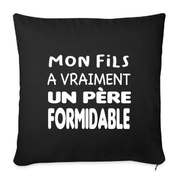 Père formidable - Housse de coussin décorative 45 x 45 cm - noir - Devant