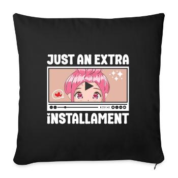 Juste un épisode supplémentaire de manga d’anime japonais - Housse de coussin décorative 45 x 45 cm - noir - Devant