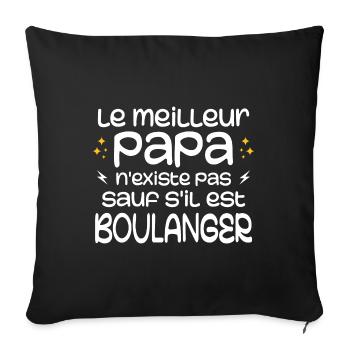 Le Meilleur Papa N'existe Pas Sauf S'il Boulanger - Housse de coussin décorative 45 x 45 cm - noir - Devant