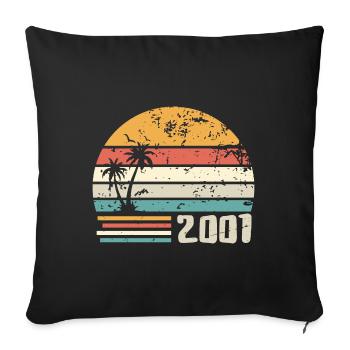 2001 Birthday Gift - Made in 2001 Retro 2001 - Sofa pillowcase 17,3'' x 17,3'' (45 x 45 cm) - black - Front