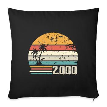 2000 Geburtstagsgeschenk - Made in 2000 Retro 2000 - Sofakissenbezug 45 x 45 cm - Schwarz - Vorne