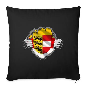 Véritables T klagenfurt & Carinthie Patriotes & Vacanciers - Housse de coussin décorative 45 x 45 cm - noir - Devant