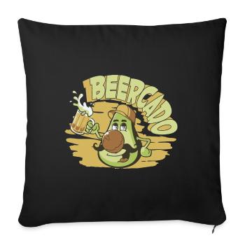 Bière Bière Buveur Amateurs de bière Alcool - Housse de coussin décorative 45 x 45 cm - noir - Devant