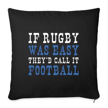 Rugby facile Ils l’appelleraient Football Uruguay Rugby - Housse de coussin décorative 45 x 45 cm - noir - Devant