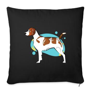Brittany Dog - Sofa pillowcase 17,3'' x 17,3'' (45 x 45 cm) - black - Front