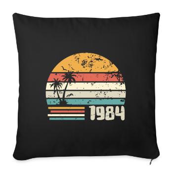 1984 Cadeau Anniversaire - Made in 1984 Rétro 1984 - Housse de coussin décorative 45 x 45 cm - noir - Devant