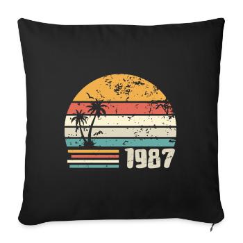1987 Birthday Gift - Made in 1987 Retro 1987 - Sofa pillowcase 17,3'' x 17,3'' (45 x 45 cm) - black - Front