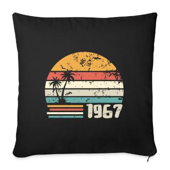 1967 Cadeau Anniversaire - Made in 1967 Rétro 1967 - Housse de coussin décorative 45 x 45 cm - noir - Devant