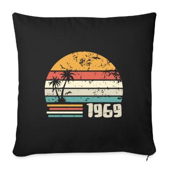 1969 Birthday Gift - Made in 1969 Retro 1969 - Sofa pillowcase 17,3'' x 17,3'' (45 x 45 cm) - black - Front