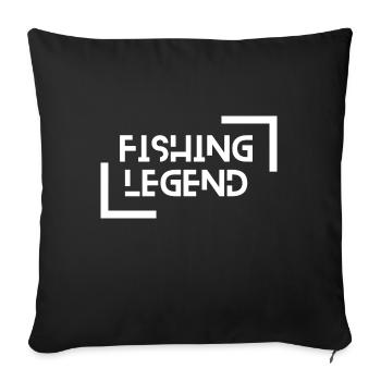 légende de la pêche pêcheur pêche - Housse de coussin décorative 45 x 45 cm - noir - Devant