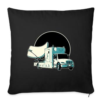 Satellite Truck Illustration - Sofa pillowcase 17,3'' x 17,3'' (45 x 45 cm) - black - Front