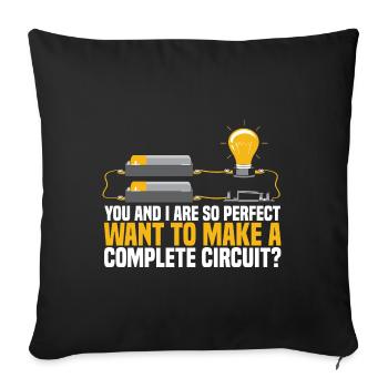 Électricien Ingénieur électricien Technicien en électronique - Housse de coussin décorative 45 x 45 cm - noir - Devant