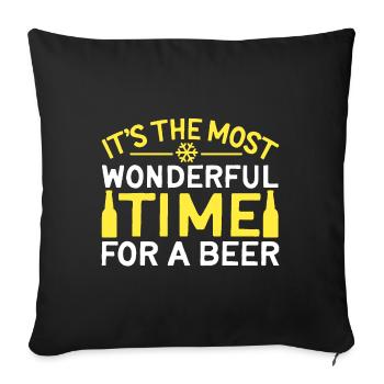 C’est le meilleur moment pour une bière - Housse de coussin décorative 45 x 45 cm - noir - Devant