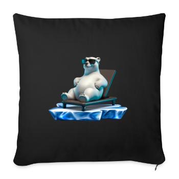 Polar Bear Sunglasses Sun Lounger Ice floe - Sofa pillowcase 17,3'' x 17,3'' (45 x 45 cm) - black - Front