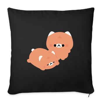 Chat tigré Couple - Housse de coussin décorative 45 x 45 cm - noir - Devant