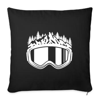 Ski, après ski, winter sports, ski holidays - Sofa pillowcase 17,3'' x 17,3'' (45 x 45 cm) - black - Front