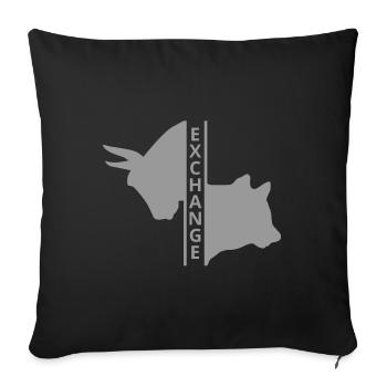 Exchange Boerse Shares Bull Bear - Sofa pillowcase 17,3'' x 17,3'' (45 x 45 cm) - black - Front