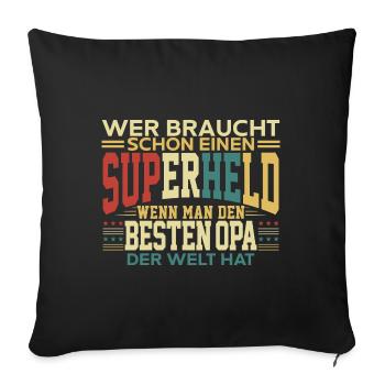 Bester Opa der Welt Großvater Herren - Sofakissenbezug 45 x 45 cm - Schwarz - Vorne