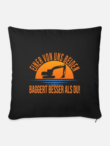 Baggerfahrer - Sofakissenbezug 45 x 45 cm - Schwarz