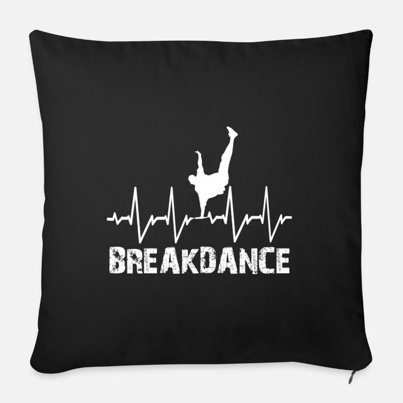Breakdance EKG Herzschlag Geschenk Kinder Hip Hop - Sofakissenbezug 45 x 45 cm - Schwarz