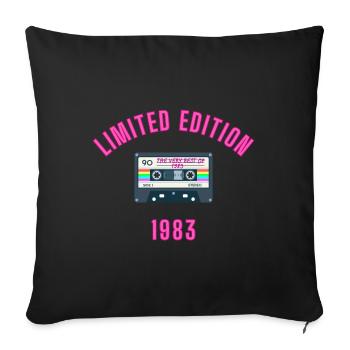'The very best of 1983' Retro Cassette Limited Ed. - Sofa pillowcase 17,3'' x 17,3'' (45 x 45 cm) - black - Front