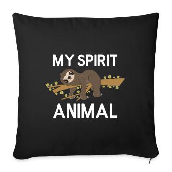 Paresse paresseux Mignon Cadeau de paresseux - Housse de coussin décorative 45 x 45 cm - noir - Devant