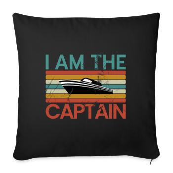 Boat Captain Gift Ship Boat Owner Captain - Sofa pillowcase 17,3'' x 17,3'' (45 x 45 cm) - black - Front