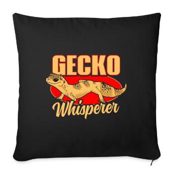 Gecko Whisperer - Sofa pillowcase 17,3'' x 17,3'' (45 x 45 cm) - black - Front
