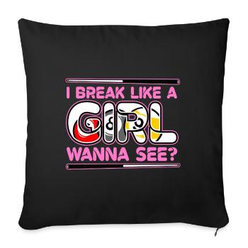 Billiards - I Break Like A Girl - Sofa pillowcase 17,3'' x 17,3'' (45 x 45 cm) - black - Front
