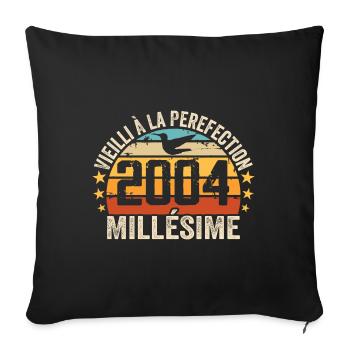 Jahrgang 2004 Retro Geburtstagsgeschenk 2004 - Sofakissenbezug 45 x 45 cm - Schwarz - Vorne