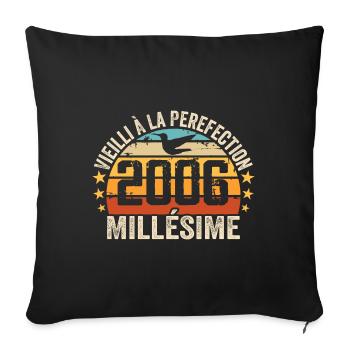 Millésime 2006 Cadeau D’anniversaire Rétro 2006 - Housse de coussin décorative 45 x 45 cm - noir - Devant