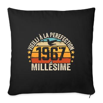 Vintage 1967 Retro 1967 Birthday Gift - Sofa pillowcase 17,3'' x 17,3'' (45 x 45 cm) - black - Front