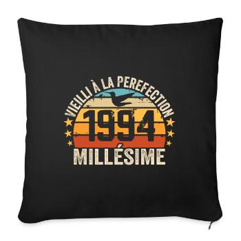 Millésime 1994 Cadeau D’anniversaire Rétro 1994 - Housse de coussin décorative 45 x 45 cm - noir - Devant